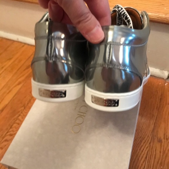 Jimmy choo Metallic Leather Logo Sneakers 7 - Picture 8 of 10